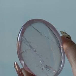 Pink Quartz Palm Stone "Liora"